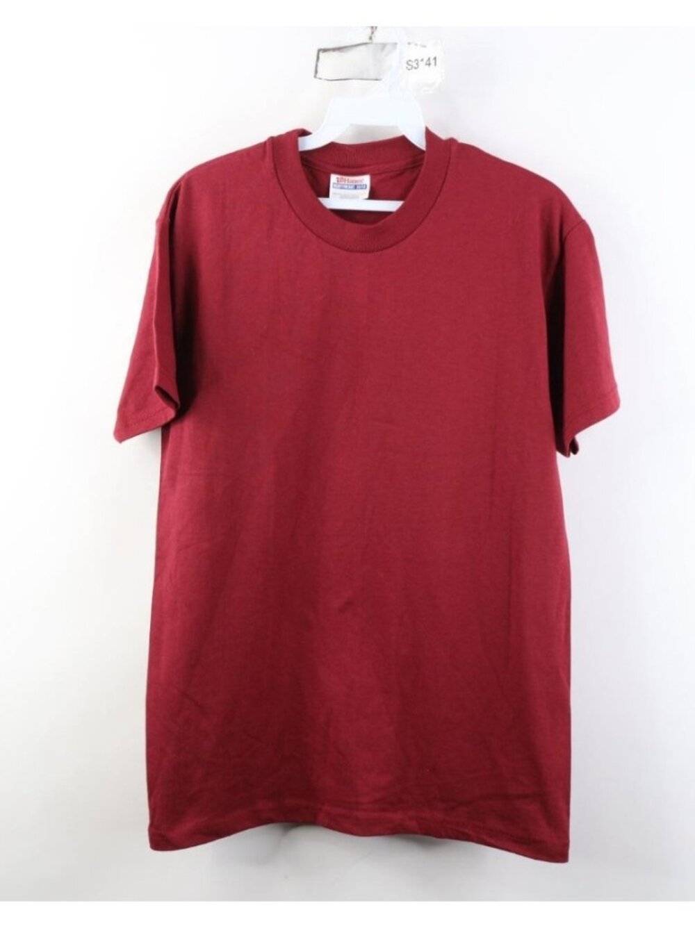 Deadstock Vtg 90s Hanes Heavyweight Mens Small Blank Short Sleeve T-Shirt Red